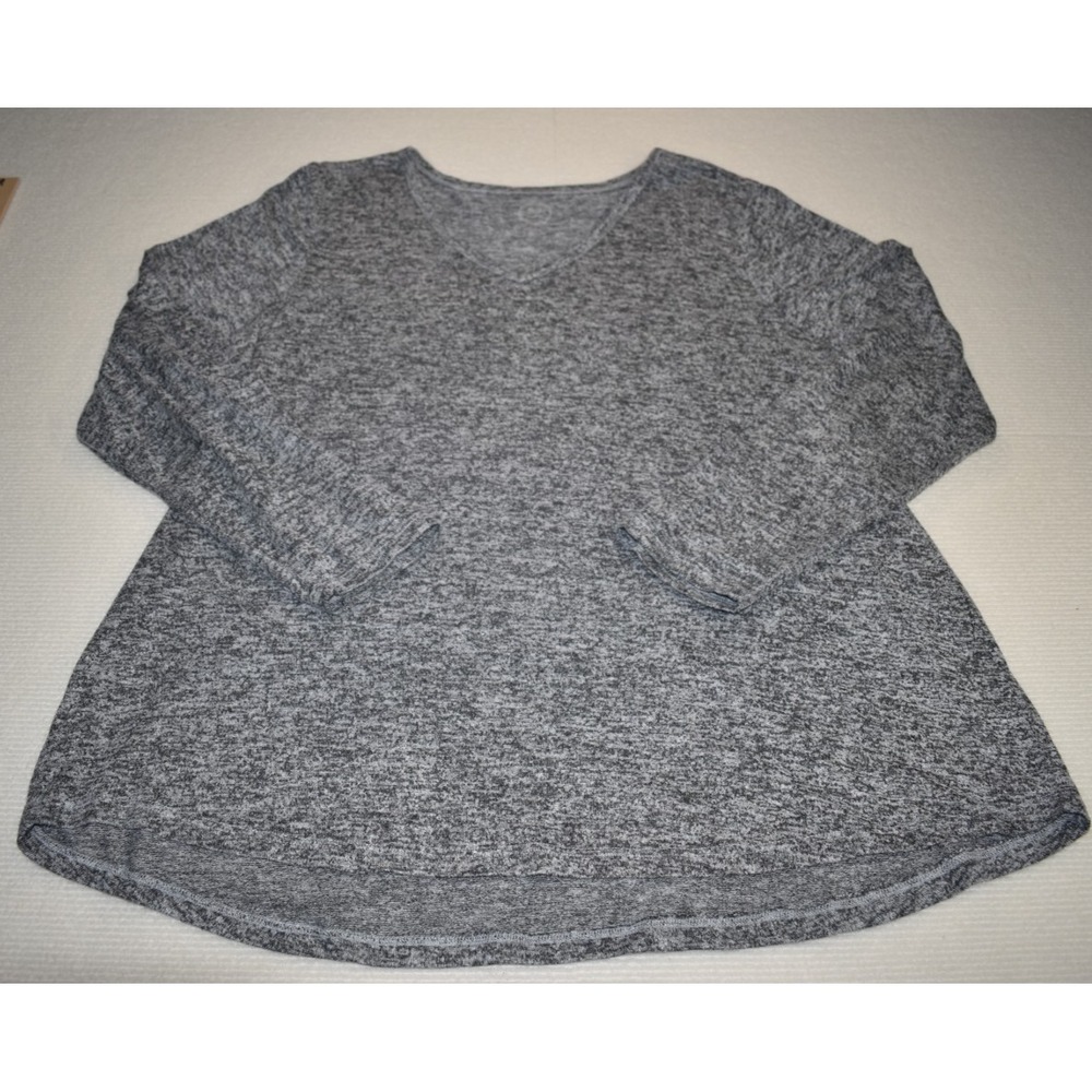 Maurices 24/7 Long Sleeve V Neck Heathered Sweater Gray Womens XXL